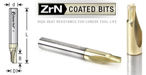 Solid Carbide Straight Soft Aluminum Cutting Zirconium Nitride (ZrN) Coated Router Bits